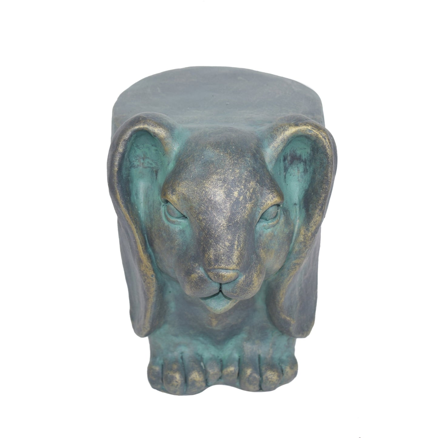 Christopher Knight Home Rustic Side Table, Bronze Bunny Design, Indoor/Outdoor, Distressed Gold Patina