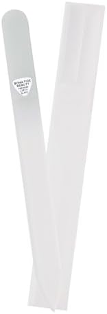 Bona Fide Beauty Czech Glass Nail File for Natural Nails (Guava Color), Fine Grit (180/240) Etched Crystal Fingernail File with Clear Case. Ideal Gift for Bridesmaids.