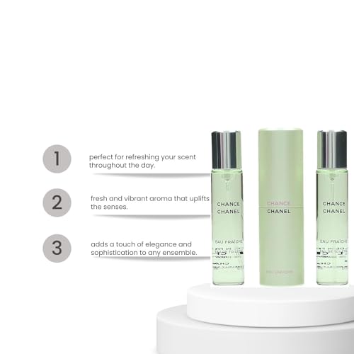 Chanel Chance Eau Fraiche Eau De Toilette Purse Spray for Women 3 X 0.7, 2.1 Fl Oz
