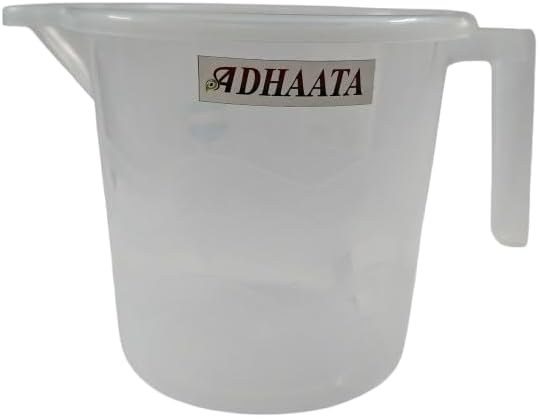 Bathing Mug, 1.5 Liter Capacity, Certified Water Bath Mug, LAHER (Pack of 2) (TRANS WHITE)