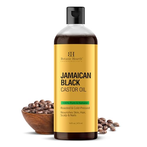 Botanic Hearth Jamaican Black Castor Oil (16 Fl Oz) | Roasted & Cold|Pressed | Promotes Hair Growth & Natural Skin Care | Ideal For Massage, Scalp, Hair & Nails