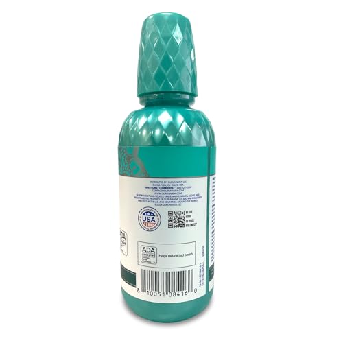 GuruNanda Fresh Breath Mouthwash, ADA-Accepted, Alcohol & Fluoride-Free, Sodium Chlorite, Essential Oils & Vitamins, 12-Hrs Fresh Breath, Wild Mint, 16 oz - 2 Pack