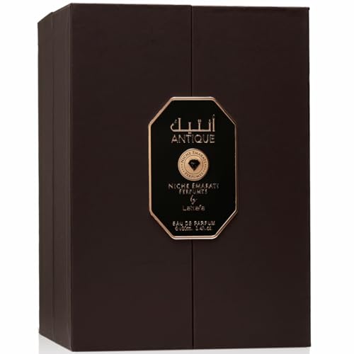 Lattafa Niche Emarati Antique – Gourmand, Woody, Floral, Spicy – Eau de Parfum for Everyone, 3.4 Ounce / 100 ml
