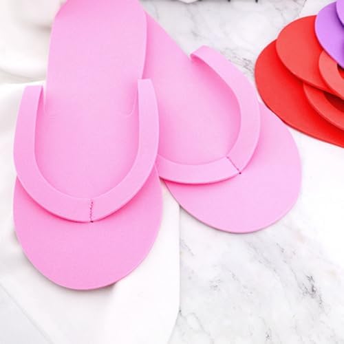 Khakho Pedicure Slippers Disposable Flip Flops for Pedicures 12 Pair Pink Pedicure Flip Flops for Women Salon Spa Beach Party Guests