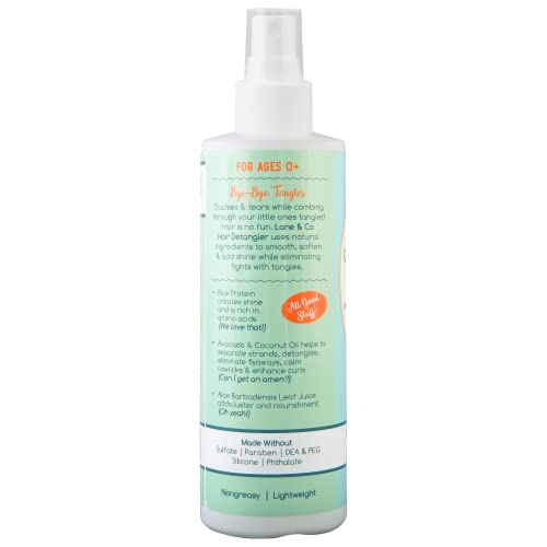 LANE & CO. Conditioning Detangler Spray for Kids & Babies - Leave In Conditioner Spray for Smoothing, Detangling - Vegan, Plant-Based, Child-Safe Formula - Natural Baby Hair Products - 8-oz. Bottle