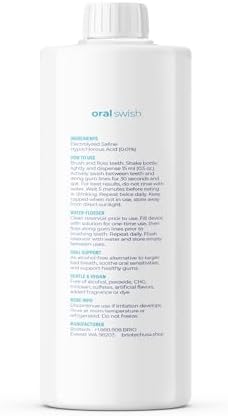 BRIOTECH Oral Swish, Hypochlorous Acid Mouthwash Rinse, Gentle Oral Care Hygiene, Fight Bad Breath, Support Against Plaque, Gum Irritation & Tender Gums, Alcohol & Fluoride Free, 32 fl oz