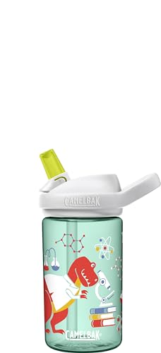 CamelBak Eddy+ 14oz Kids Water Bottle with Tritan Renew – Straw Top, Leak-Proof When Closed, Science Dinos
