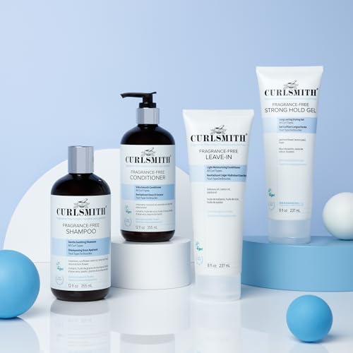 CURLSMITH Fragrance-Free Strong Hold Styling Gel 8 oz | Long-Lasting Frizz Control for Defined Curls