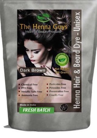 Henna Hair & Beard Dye - 100% Natural & Chemical Free - The Henna Guys (3 Pack, Dark Brown)
