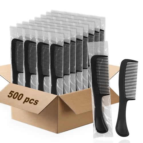 Bulk Hair Combs Pack of 100 - Individually Wrapped for Women, Kids, Hotel, Airbnb, Shelter, Nursing Home, Charity, and Church (Black)