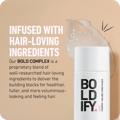 Boldify Thicken Volume Conditioner - Ultimate Biotin Formula for Hair Thickening, Split End Repair, Nourishment, and Fine or Oily Hair for Women & Men