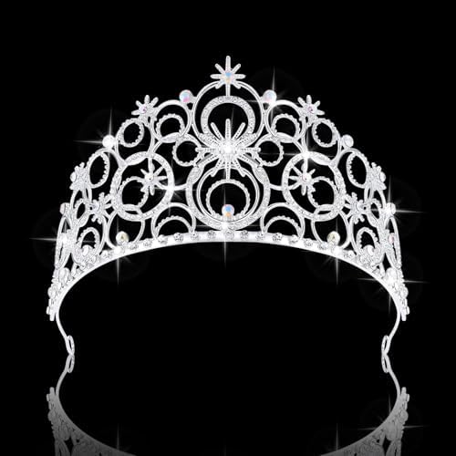 Crystal Crowns for Women, Crystal Bubble TiaraBride Royal Queen Headband Princess Headpieces for Women Bridal Wedding Prom Birthday Party Crowns