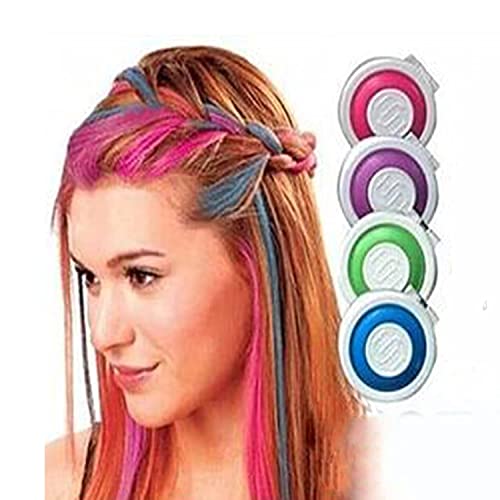 Hot Huez Temporary Hair Chalk - Set of 4 Colors: Blue, Green, Pink, Yellow
