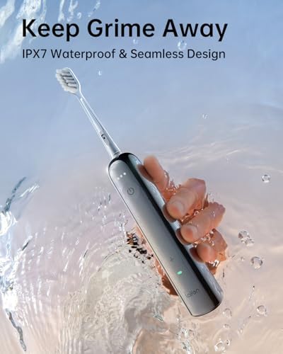 Laifen Wave Electric Toothbrush, Oscillation & Vibration Sonic Electric Toothbrush for Adults with 3 Brush Heads, IPX7 Waterproof ADA Accepted Travel Powered Toothbrush (Stainless Steel)