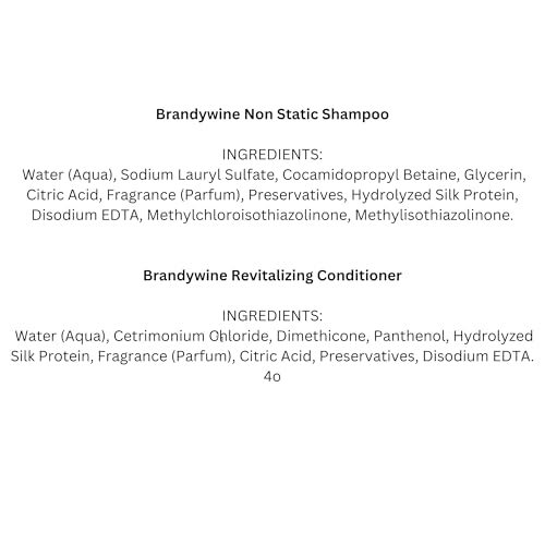 Brandywine Non Static Shampoo & Revitalizing Conditioner 16 Ounce, Value Pack Bundle 2 items