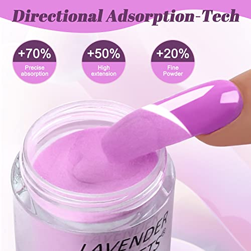 Lavender Violets 36 Colors Dip Powder Nail Kit Starter Quick Drying Dipping Powder Colors Set French Nail Nude Neon All Seasons for Home Salon M950