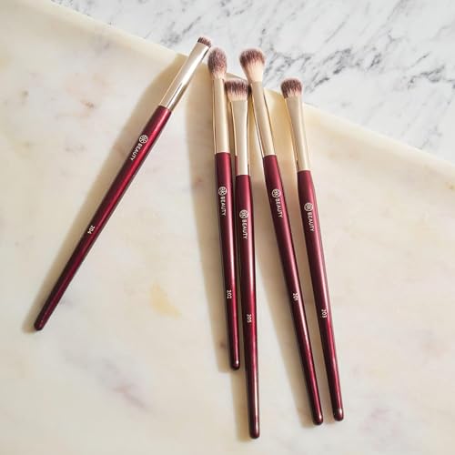 BK BEAUTY - Essentials Brush Set (5PC) - Professional Makeup Brushes for Blending, Smudging, & Defining | Premium Eyeshadow Set for Flawless Eye Looks