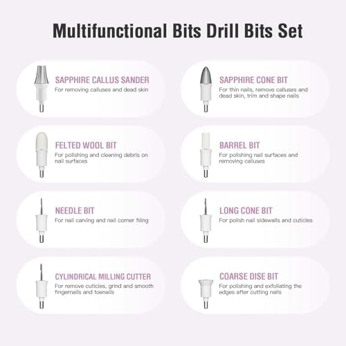 Callus Remover for Feet, Electric Foot Callus Remover - 8 Grinding Heads, 9 Speeds, Rechargeable Foot File - Professional Pedicure Tool for Hard Skin, Calluses & Cracked Feet