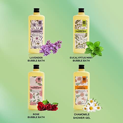 Bubble Bath for Women Adults, Scented Bubble Bath Gift Set for Women, 51.2 fl oz (Pack of 4), with Shower Gel, Ladies Foaming Bath Variety, Mother's Day Gift for Mom