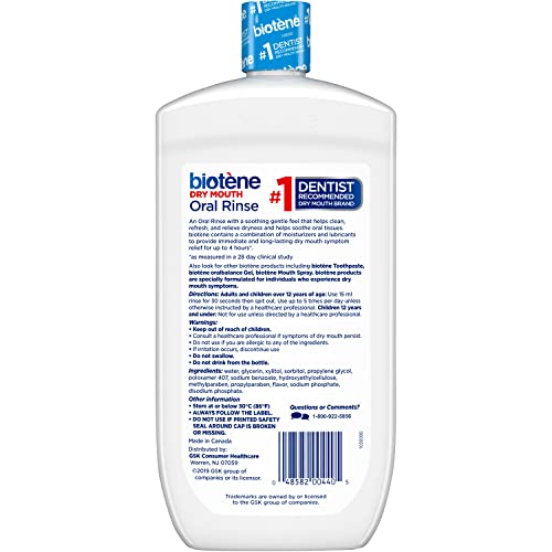 Biotene Oral Rinse Mouthwash for Dry Mouth, Breath Freshener and Dry Mouth Treatment, Fresh Mint - 2x33.8 fl oz