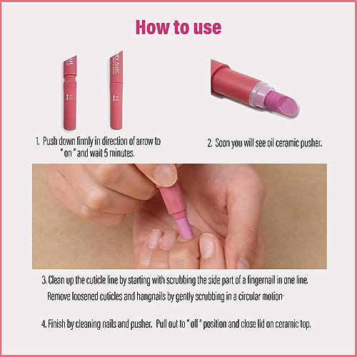 1PCS Ceramic Cuticle On/Off Oil Pusher Cuticle Pusher (Light purple)