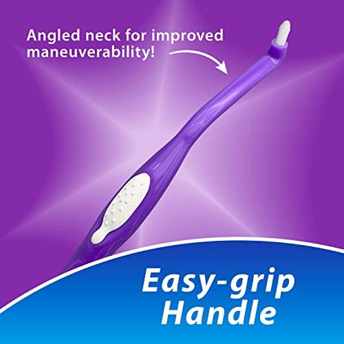 BrightWorks Manual End Tuft Brush, Cleans Difficult Areas Such as Around Crowns, Bridges, implants and Wider Gaps Between Teeth (Pack of 3)