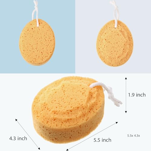 Boao 6 Pieces Foam Body Sponge Soft Exfoliating Bath Sponge Shower Sponge Body Scrubber for Adults Body Cleansing Supplies, 5.5 Inch