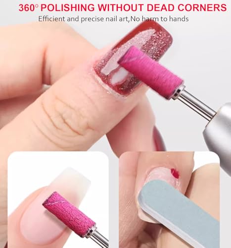 200Pcs Mini Nail Drill Bits Small Sanding Bands for Nail Drill with 3 mm Mandrel Bit, 80 120 180 240 Fine Grit Nail File for Acrylic Nails Gel Manicures and Pedicure (200pcs)