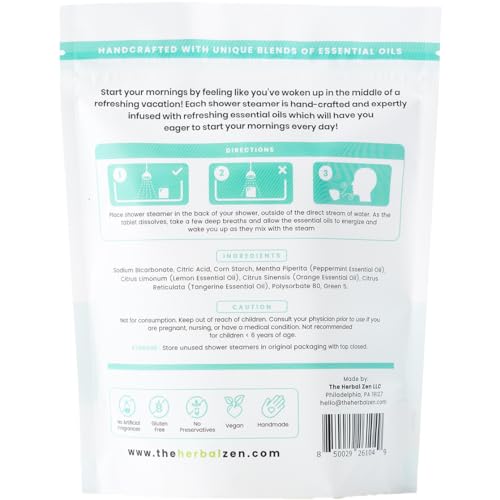 Citrus Shower Steamers Aromatherapy with Essential Oils, Made in the USA Shower Bombs, Shower Bomb Aromatherapy, Gifts for Women, Spa Day Gifts, Self Care Gift, Birthday Gifts, Mothers Day Gift