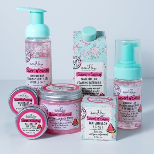 Bella & Bear Sweet n Sassy Watermelon Foaming Bath Milk - Gift for Teenage Girls 12 oz