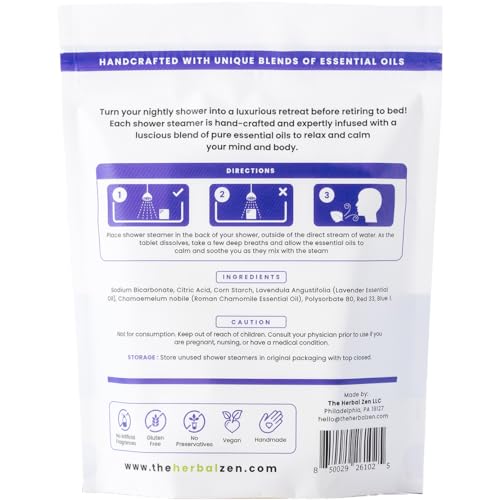 Lavender Shower Steamers Aromatherapy with Essential Oils, Made in the USA Shower Bombs, Shower Bomb Aromatherapy, Relaxing Gifts for Women, Spa Day Gifts, Birthday Gifts for Women and Men