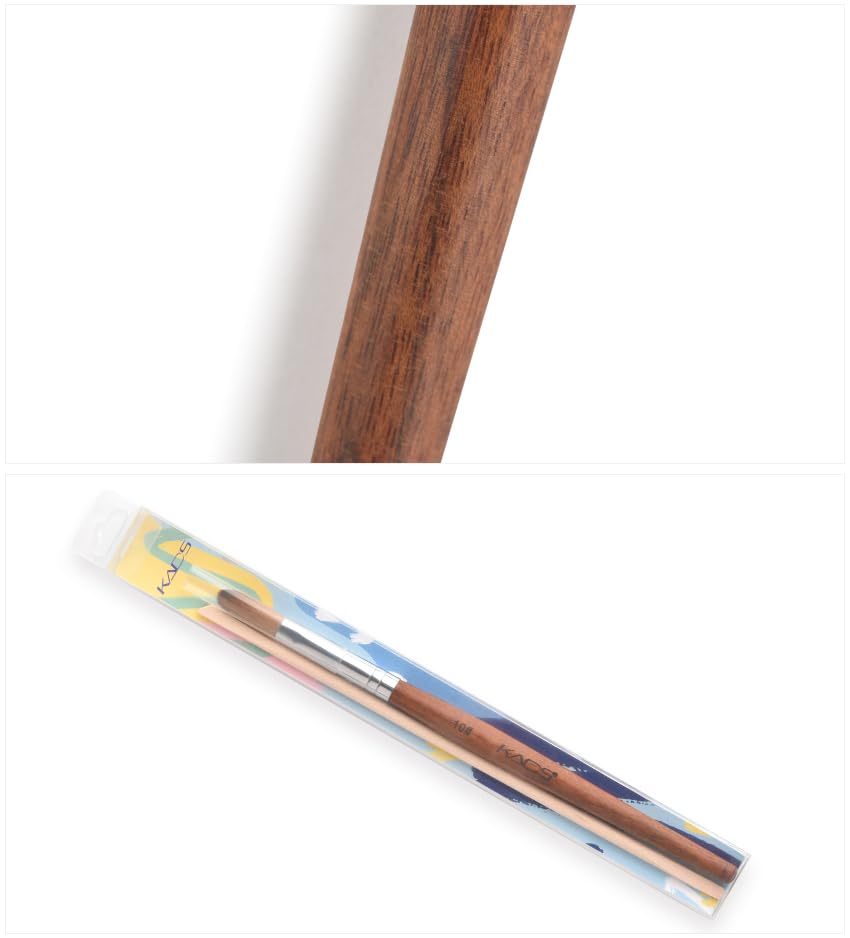 KADS Nail Acrylic Brush Kolinsky Nail Extension Brush Oval Crimped Shaped Sturdy Wooden Handle Acrylic Powder Nail Art Brush Professional Manicure Pedicure (10#)