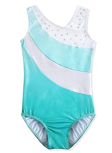 DAXIANG Leotards for Girls Gymnastics Toddler Dancewear Clothes Tank Leotard Sparkles Green 4-5Y