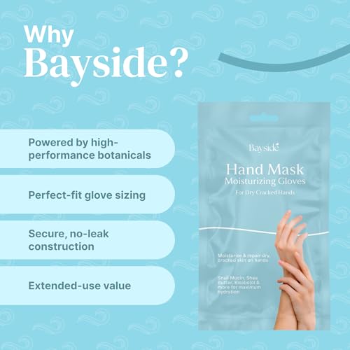 Hand Mask Moisturizing Gloves for Dry Cracked Skin | Hydrating Treatment with Snail Mucin Shea Butter Hyaluronic Acid Bisacolol Vitamin E | Softening Exfoliator for Hands, Repair Glove Mask | 6 Pairs