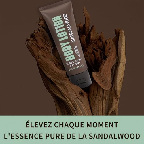 BODY & EARTH Men Gift Sets - 3PC Mens Gift Baskets Includes Sandalwood Shower Gel, Body Lotion, Shampoo, Mens Gift Basket as Birthday and Christmas Gifts for Men, Boyfriends and husbands