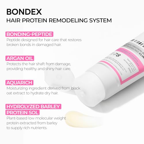 Bondex Protein Bonding Remodeling Shampoo with Argan Oil | Strengthening Keratin & Peptides Bonder | Repair Hair | 13.52 fl.oz.