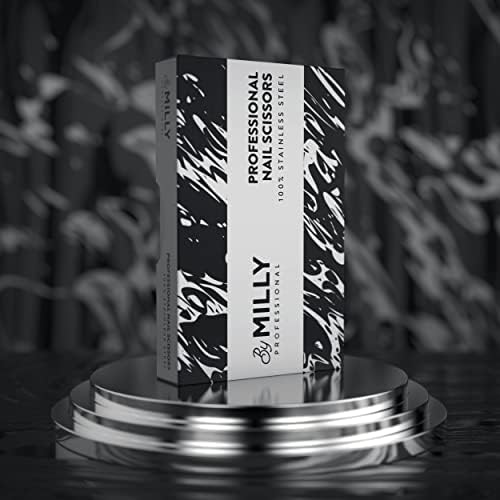 High Carbon Stainless Steel Professional Nail Scissors for Manicure | Razor Sharp Curved Blade Beauty Scissors for Women (Silver)