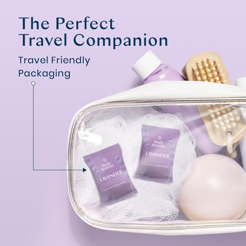 Body Restore Shower Steamers Aromatherapy 15 Pack - Birthday Gifts for Women, Men, Travel Essentials, Stress Relief, Relaxation, Self Care, Bath Bombs - Lavender