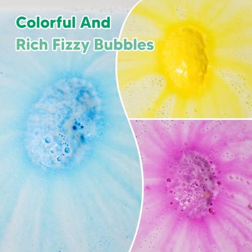Kids Bath Bombs with Surprise Inside for Girls Boys Toddlers, 12 Pack Organic Bath Bombs for Kids with Farm Animals Toys Inside, Safe Handmade Bubble Bath Fizzy Dino Bath Bomb Easter Birthday Gift