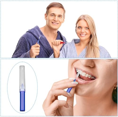 Interdental Brush- Advanced Brush for Braces, Oral Teeth Cleaning, Dental Disposable Soft Flossing Brushpicks Removes Plaque, Tapered Head Reach Both Small Tight Gaps and Wide Spaces (100 Pcs)