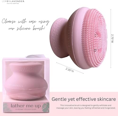 Lather Me Up in-Shower Silicone Brush Scrubber - Pack of 2 - Pink & Orange