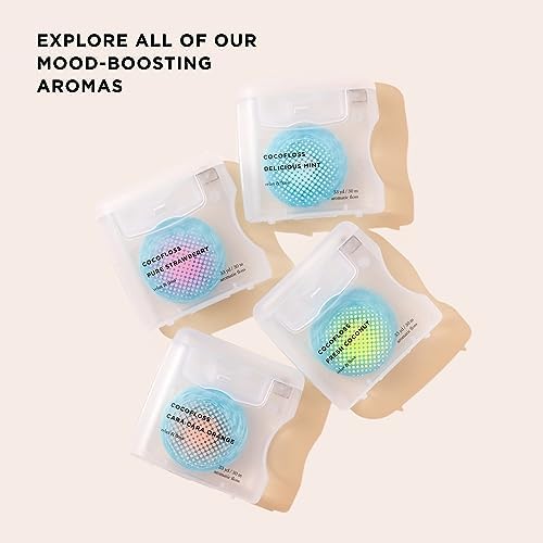 Cocofloss Woven Dental Floss, Dentist-Designed Oral Care, Coconut Scent, Waxed, Expanding, Kid-Friendly String Floss with Coconut Oil, 4 Spools (33 yd Each)