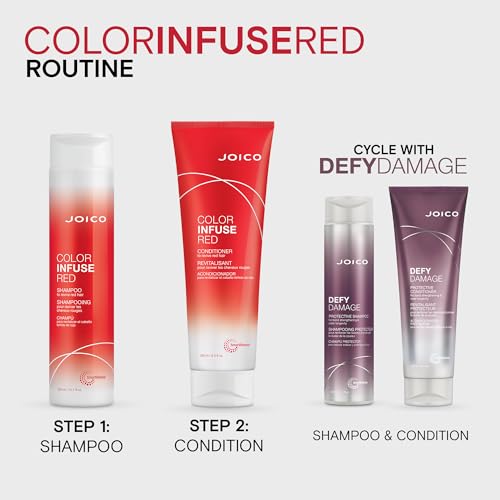 Joico Color Infuse Red Conditioner | For Red Hair | Instantly Refresh Red Tones | Boost Color Vibrancy & Shine | Protect Against Harmful UV Damage | With Rosehip Oil & Green Tea Extract