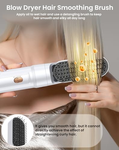 6 in 1 Hair Dryer Brush,Blow Dryer Brush Ionic Hair Dryer,Multi Hair Styler for Fast Drying Styling Curling Straightening Volumizing,Hair Curler Hair Straightener Styler Autowrap Air Styler