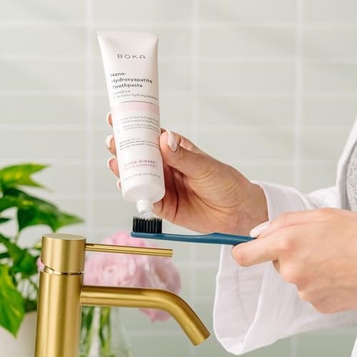 Boka Classic Manual Toothbrush with Extra Soft Activated-Charcoal, Tapered Bristles, Bioplastic Handle That Includes Travel Cap, Dentist-Approved, Great for Adults and Kids, Multi Color (Pack of 4)