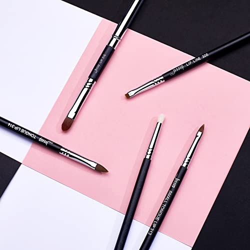 Jessup Lip Brush Set, Professional Lip Makeup Brushes for Lipstick Streak-Free Contour Define and Accentuate, Premium Synthetic Hair, 5pcs T325