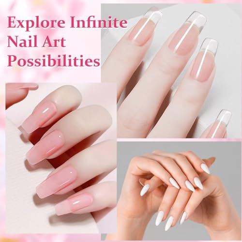 Acrylic Nail Kit with liquid Monomer,6colors Acrylic powder,UV Lamp for Beginners with Everything Nail Supplies(White)
