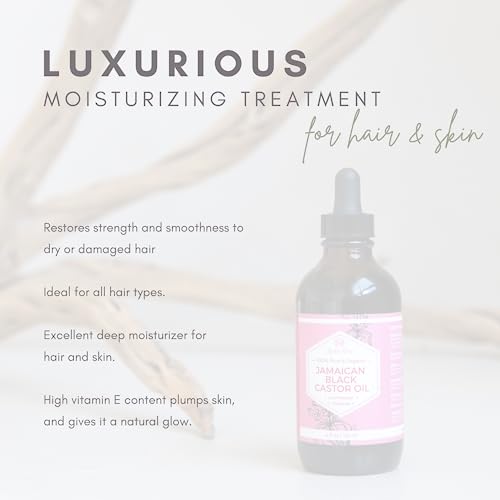 Leven Rose Jamaican Black Castor Seed Oil, Jamaican Black Castor Oil for Hair Growth, 100% Natural, Pure Organic Serum, Scalp Oil Treatment, Skin Soothing 4 oz