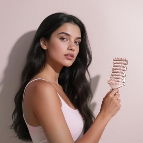 Curved Detangling Hair Brush, Vented Detangler Brush Faster Blow Drying, Wet Hair Brushes for Women, All Hair Types Wet Dry Curly Thick