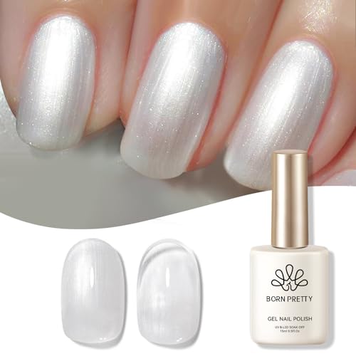 Born Pretty Jelly Gel Nail Polish, Glitter Polarized Auroras Pearl Transparent Sheer Purple Black Gel Nail, Supplies for Nail Art Manicure DIY Design 15ML